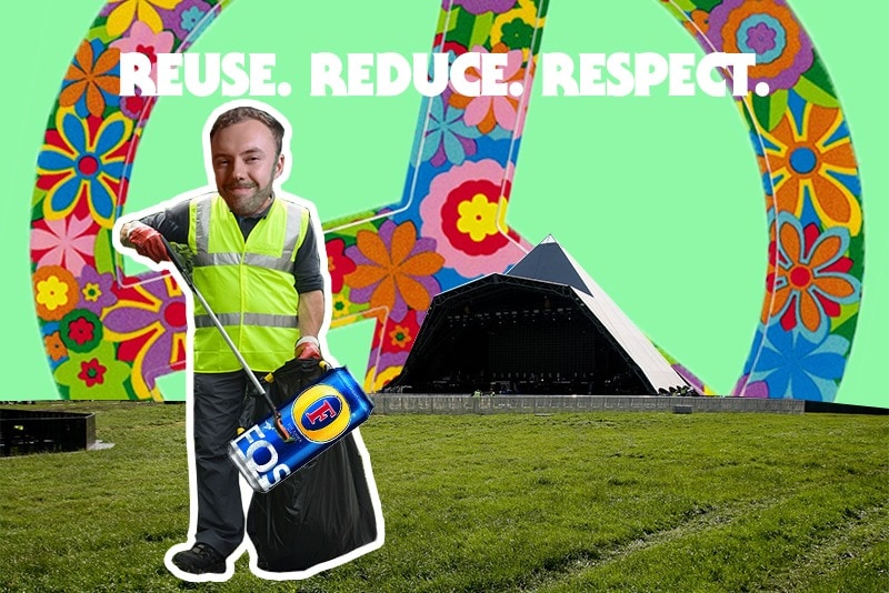 glastonbury festival litter eco-friendly