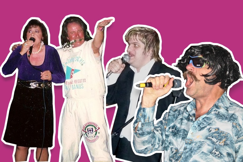 People doing karaoke